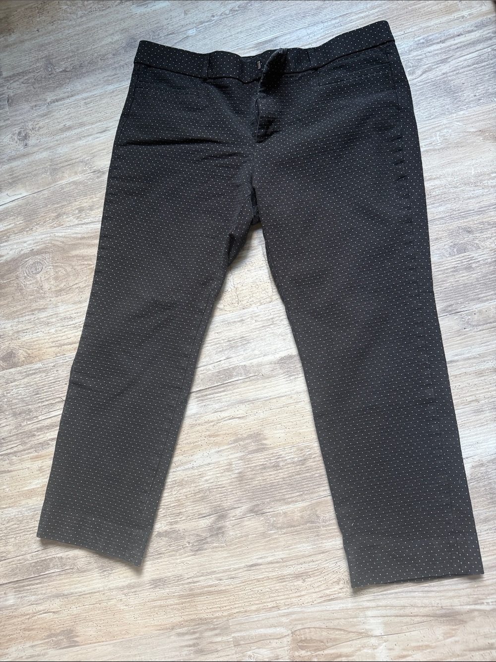 Banana Republic Black Microdot Ankle Sloan Pants